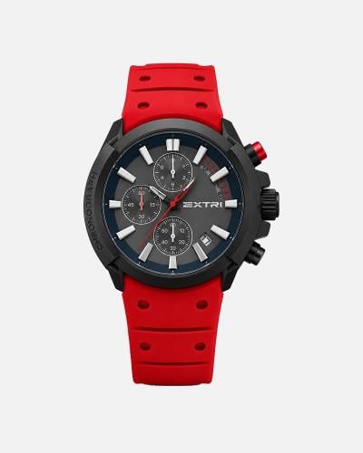 EXTRI Men’s Sport Watch with Red Strap and Chronog...