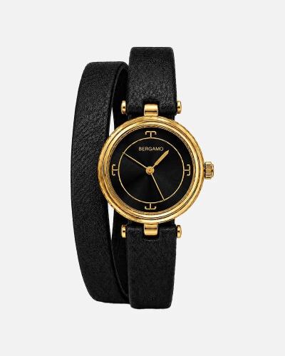 Watch with a Double-Wrap Textured Strap and Fine D...