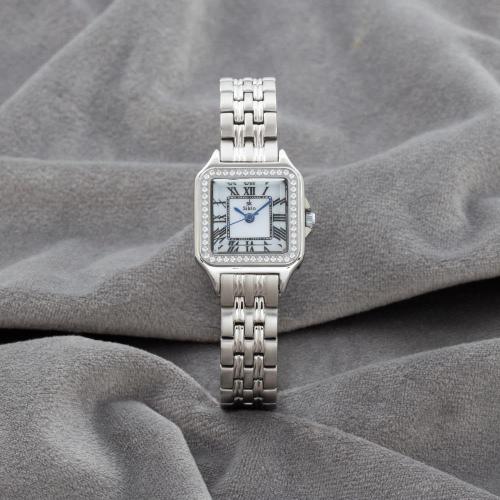 Siklo Silver Women’s Watch with Studded Bezel and...