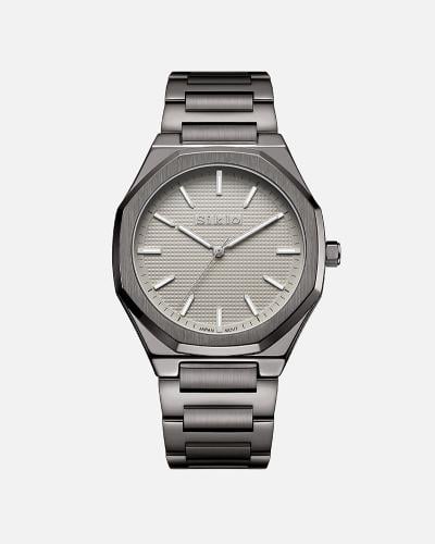 Siklo Grey Men’s Watch with Silver Dial and Octago...