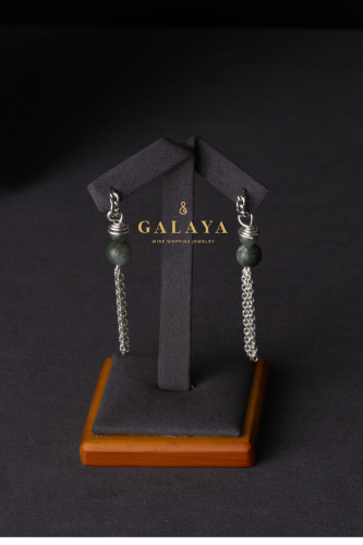 حلق من الفضة الخالص مع حجر الافنتورين