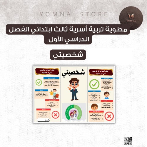 مطوية شخصيتي تربية أسرية ثالث ابتدائي الفصل الدراس...