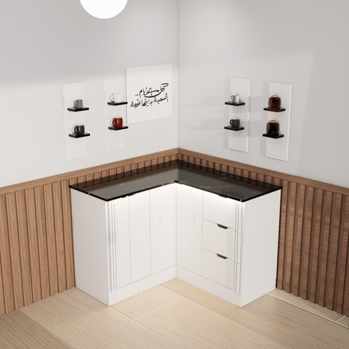 ركن قهوة بتصميم زاوية عصري أنيق,