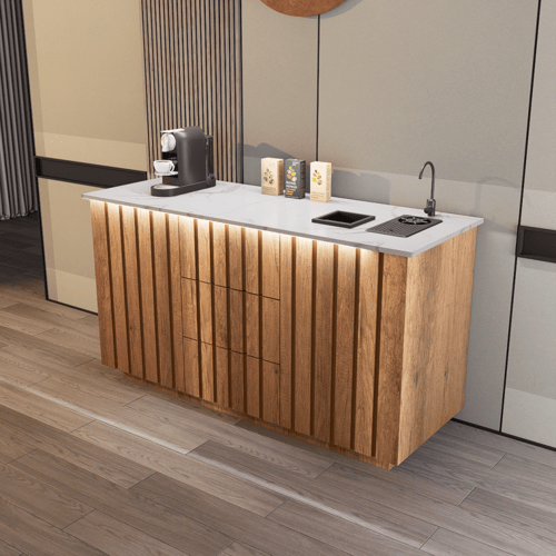 بكج ركن القهوة لون عسلي خشبي مقاس 160 بنقشات دائري...