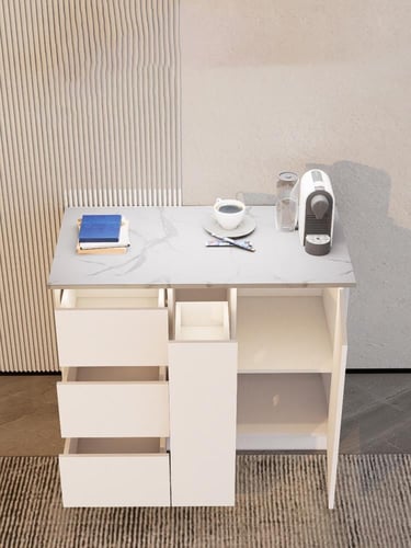 ركن قهوة للزوايا الصغيرة بدرج محاصيل عصري.