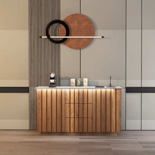 بكج ركن القهوة لون عسلي خشبي مقاس 160 بنقشات دائري...