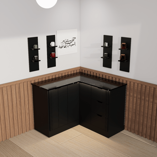 ركن قهوة بتصميم زاوية عصري أنيق,