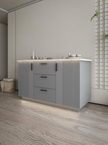 بكج ركن القهوة مقاس لون رمادي مقاس 140 باضاءة مخفي...