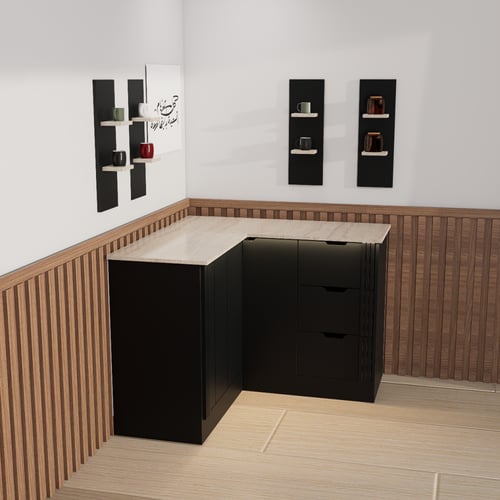 ركن قهوة بتصميم زاوية عصري أنيق,