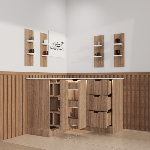 ركن قهوة بتصميم زاوية عصري أنيق,