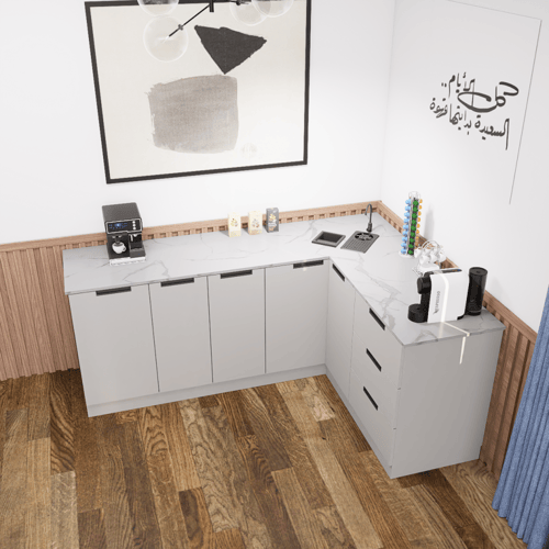 ركن قهوة بتصميم زاوية عصري أنيق,