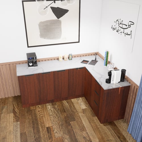 ركن قهوة بتصميم زاوية عصري أنيق,