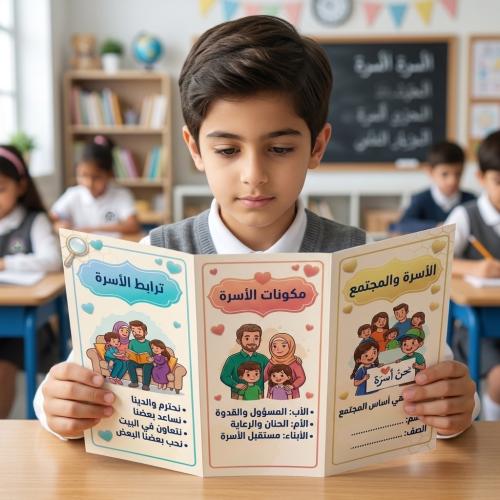 مطوية الأسرة والمجتمع رابع ابتدائي مهارات حياتية و...