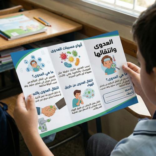 مطوية العدوى وإنتقالها علوم الصف الرابع الابتدائي...