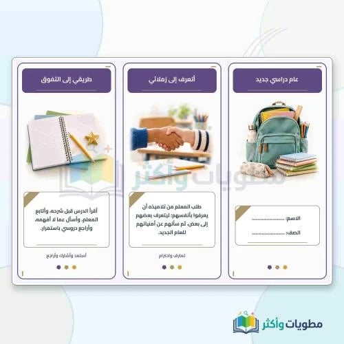 مطوية درس عام دراسي جديد لغتي ثالث ابتدائي PDF
