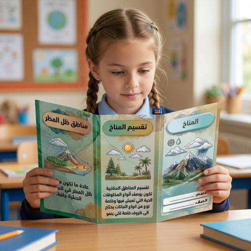 مطوية المناخ علوم خامس ابتدائي