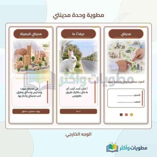 مطوية وحدة مدينتي لغتي أول ابتدائي الفصل الأول PDF