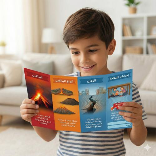 مطوية البراكين والزلازل علوم ثالث ابتدائي