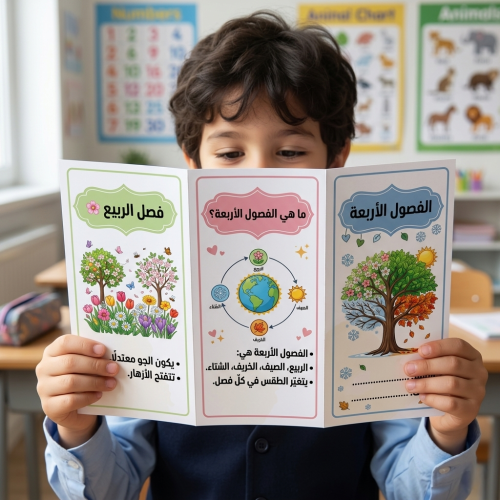 مطوية الفصول الأربعة علوم أول ابتدائي
