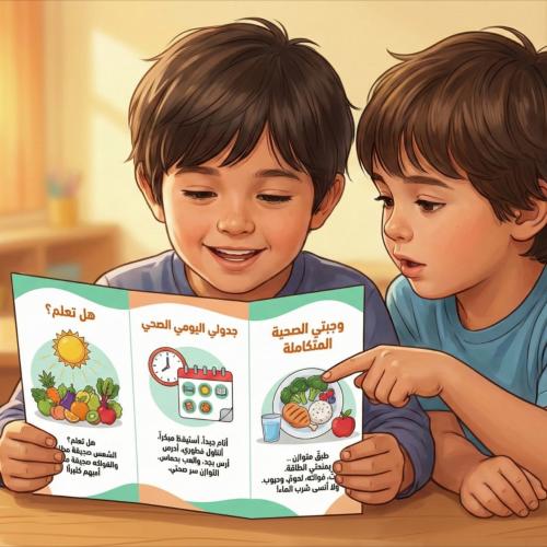 مطوية لغتي صحتي وغذائي للصف الاول ابتدائي pdf