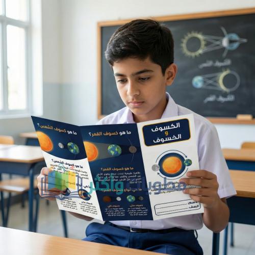 مطوية الكسوف والخسوف علوم سادس ابتدائي PDF جاهزه