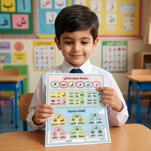 مطوية حروف الوحدة الأولى أول ابتدائي م ل ن ب د ر.p...