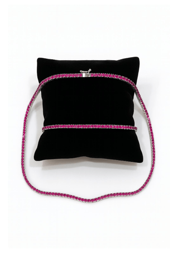 طقم تنس فاخر من الزركون الوردي