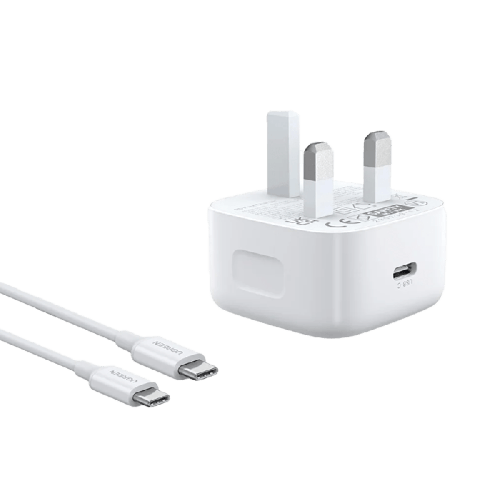 شاحن جداري يوجرين بمنفذ USB-C وبقوة 20 واط مع سلك...