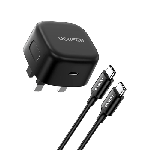 شاحن جداري يوجرين بمنفذ USB-C وبقوة 20 واط مع سلك...