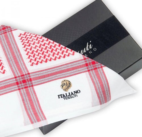 شماغ تيسوتي احمر ايطالي