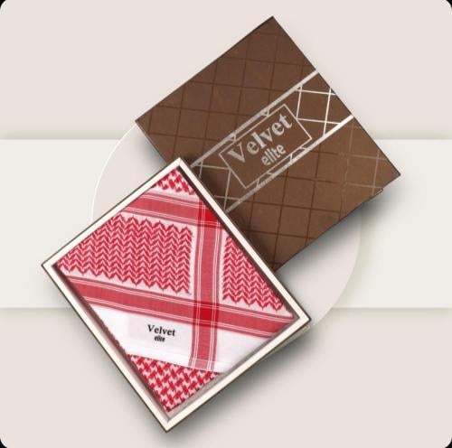 شماغ فيلفيت ايليت أحمر غامق