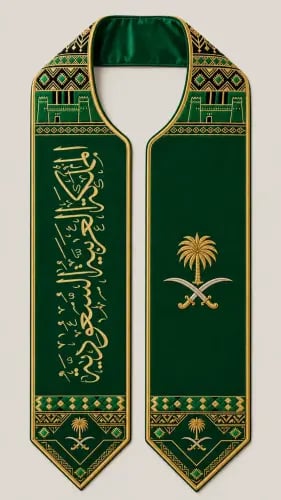 وشاح اليوم الوطني96 فخم وملكي + هدية مجانية