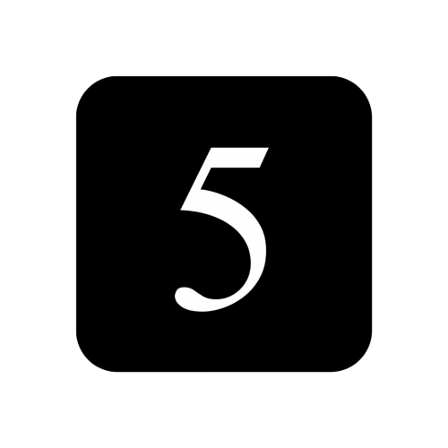 ستيكر على شكل رقم 5