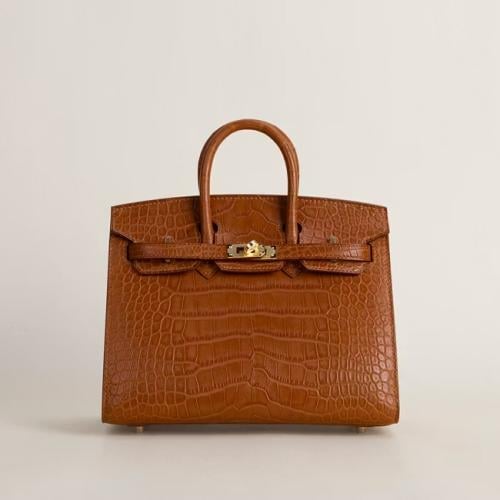 Birkin 20cm Matte Alligator Crocodile CC37 Gold GH...