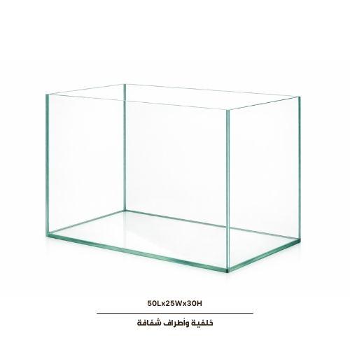 حوض زجاجي شفاف 50Lx25Wx30H سم