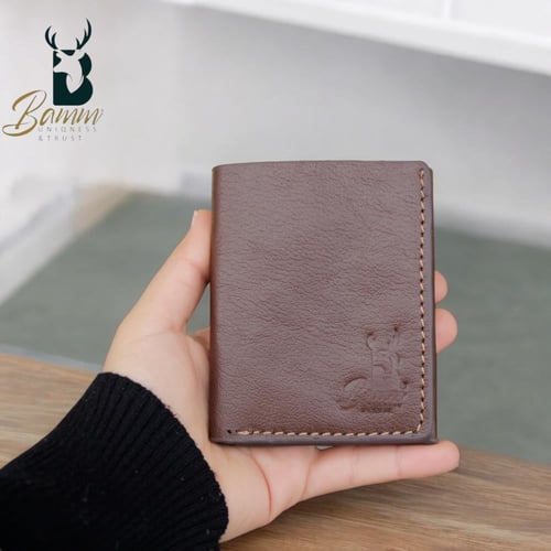 محفظة رجالي جلد طبيعي من Bamm Gulf- ثلاثية الطي |...