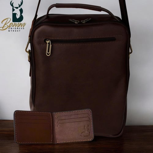 العرض الذهبي – حقيبة كروس + محفظة جلد طبيعي بسعر خ...