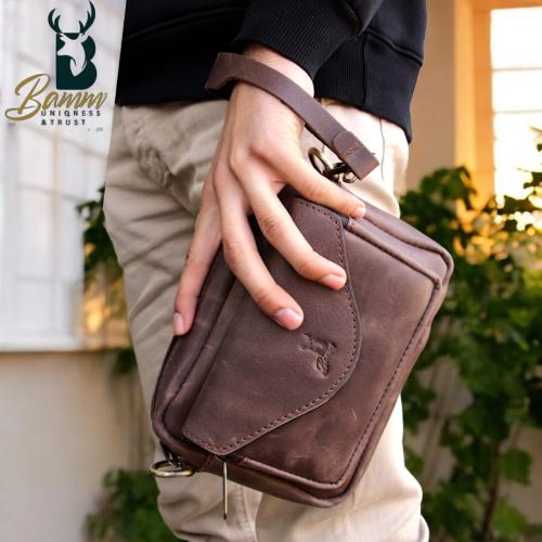 حقيبة كروس رجالية من Bamm Gulf – مصنوعة من الجلد ا...