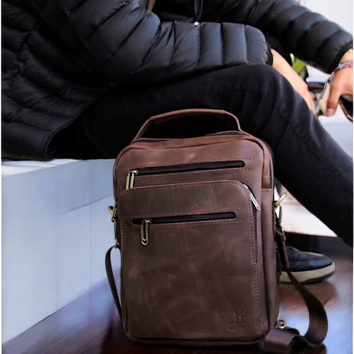 حقيبة كروس رجالي جلد طبيعي أريزونا أصيل من BAMM GU...