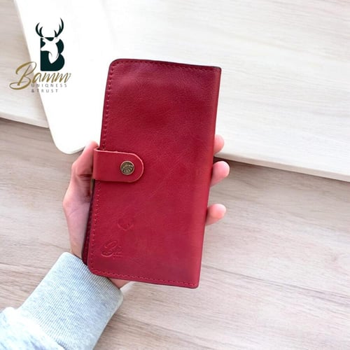 محفظة جواز سفر و بطاقات ونقود و جوال جلد طبيعي - م...