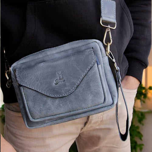 حقيبة كروس رجالية من Bamm Gulf – مصنوعة من الجلد ا...