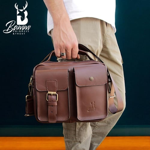 حقيبة كروس جلد طبيعي لباني من Bamm Gulf موديل 2225