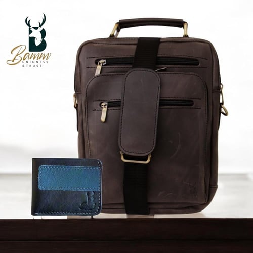 العرض الذهبي – حقيبة كروس + محفظة جلد طبيعي بسعر خ...