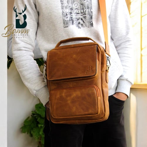 حقيبة كروس من Bamm Gulf جلد أريزونا الطبيعي من Bam...