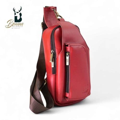 حقيبة كروس جلد طبيعي 100% من BAMM GULF ضمان سنه خف...