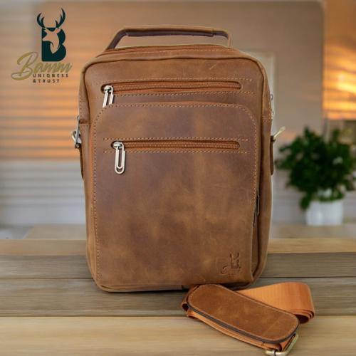 حقيبة كروس رجالي جلد طبيعي أريزونا أصيل من BAMM GU...