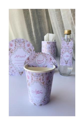 A cup with a tag