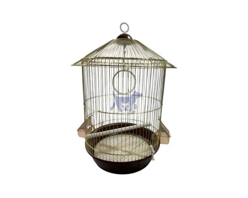 قفص معدني ذهبي للطيور مع ارجوحة من بيتس تايم
