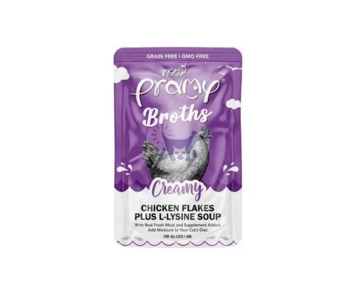 Pramy Wet Cat Food Creamy Soup Chicken Flakes 40g