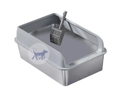 ليتر بوكس للقطط ستانلس ستيل مع مجرفة من بيتس تايم